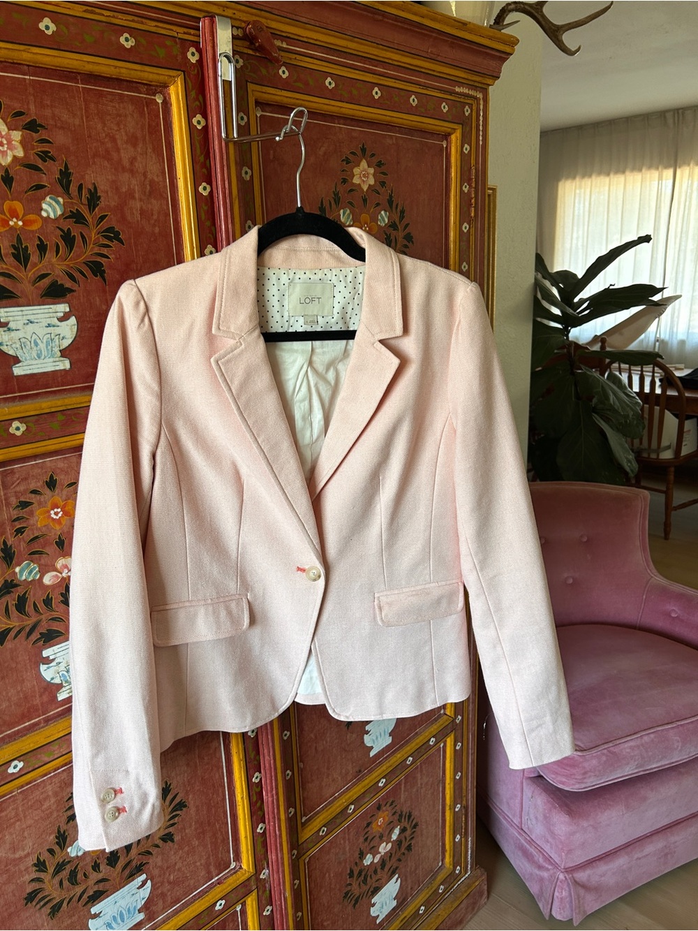 LOFT Light Pink Classic Tailored Blazer